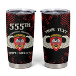 Personalized 555th Parachute Infantry Tumbler Cup Triple Nickles Airborne Veteran Tribute