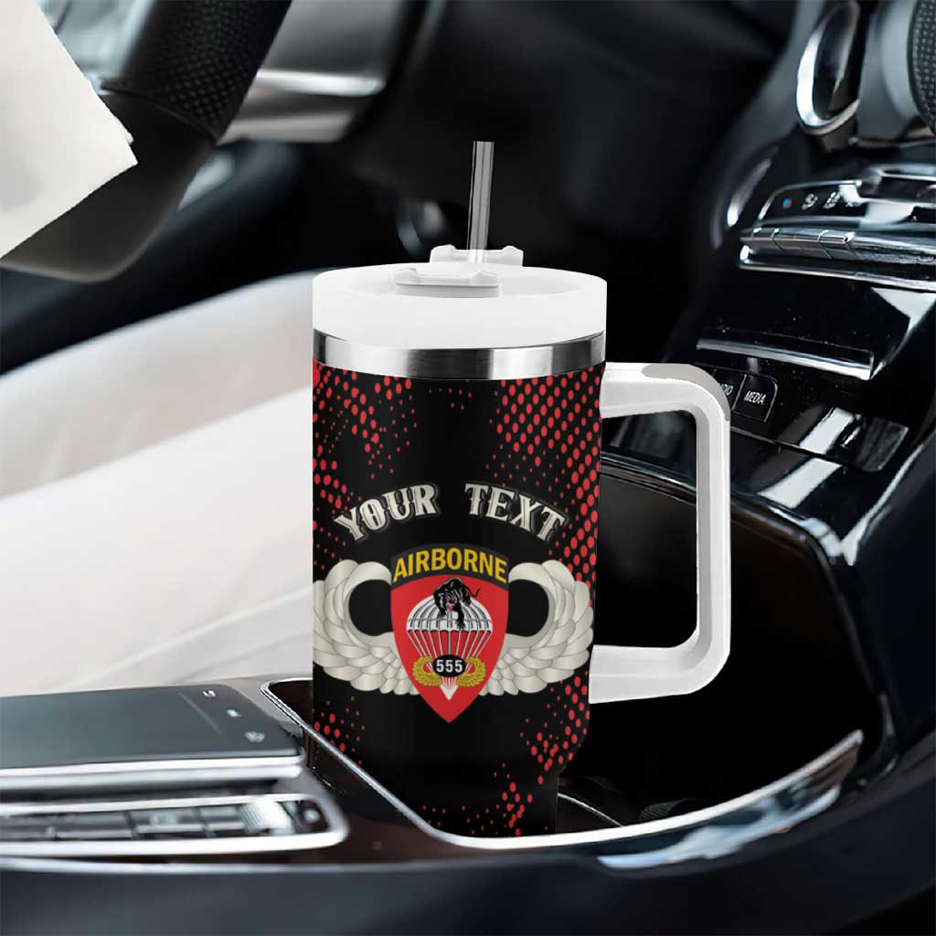 Personalized 555th Parachute Infantry Tumbler With Handle Triple Nickles Airborne Veteran Tribute