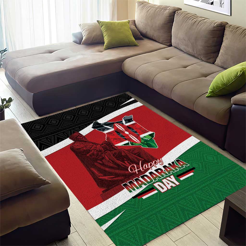 Kenya Madaraka Day Area Rug Jomo Kenyatta With Map