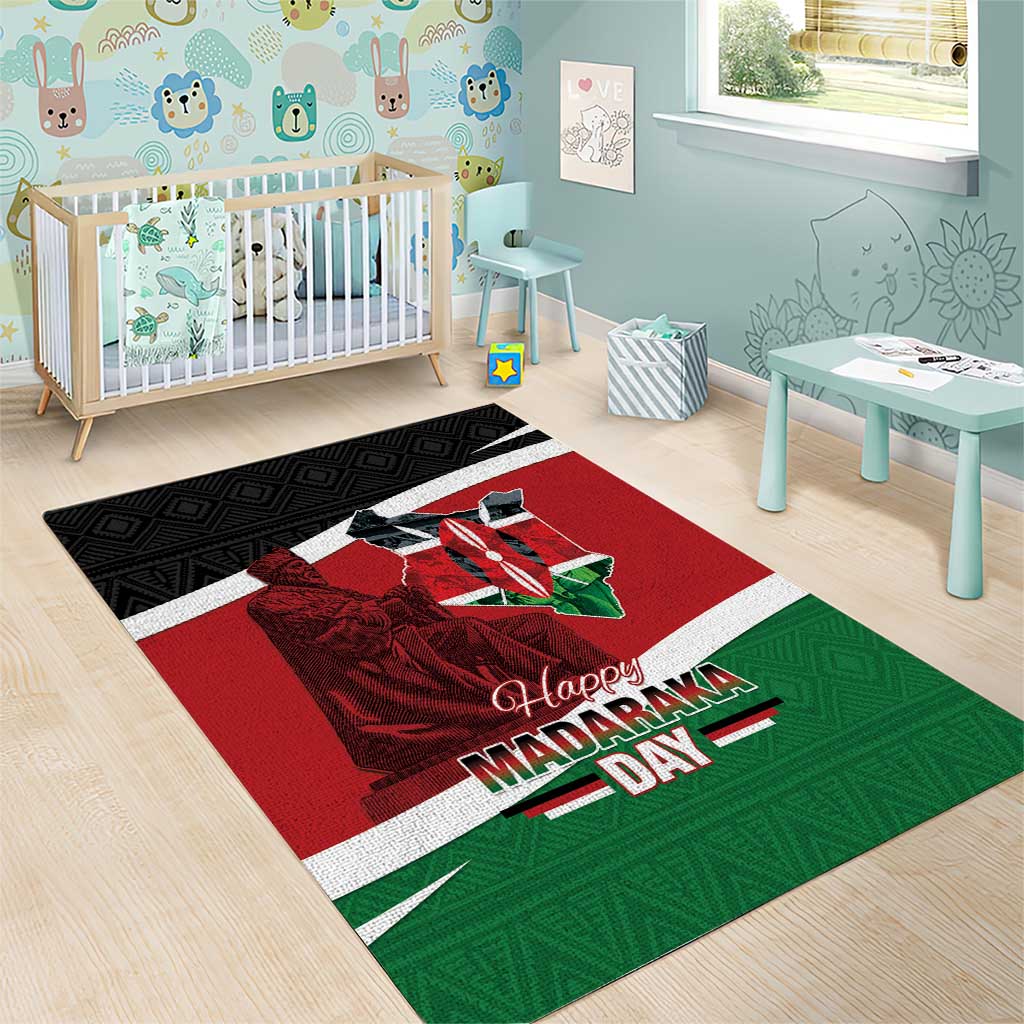 Kenya Madaraka Day Area Rug Jomo Kenyatta With Map