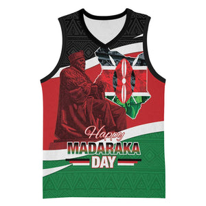 Kenya Madaraka Day Basketball Jersey Jomo Kenyatta With Map - African Pride