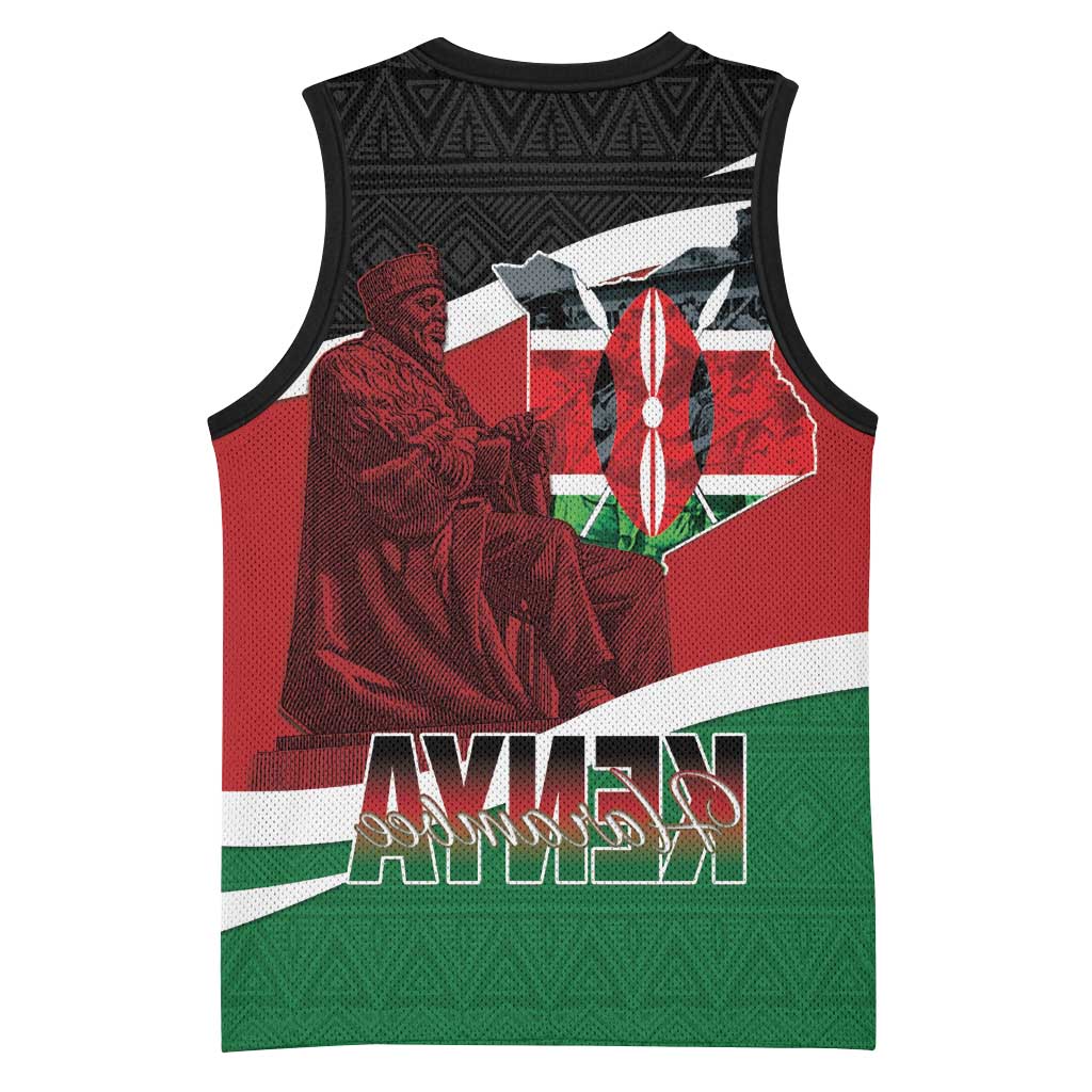 Kenya Madaraka Day Basketball Jersey Jomo Kenyatta With Map - African Pride