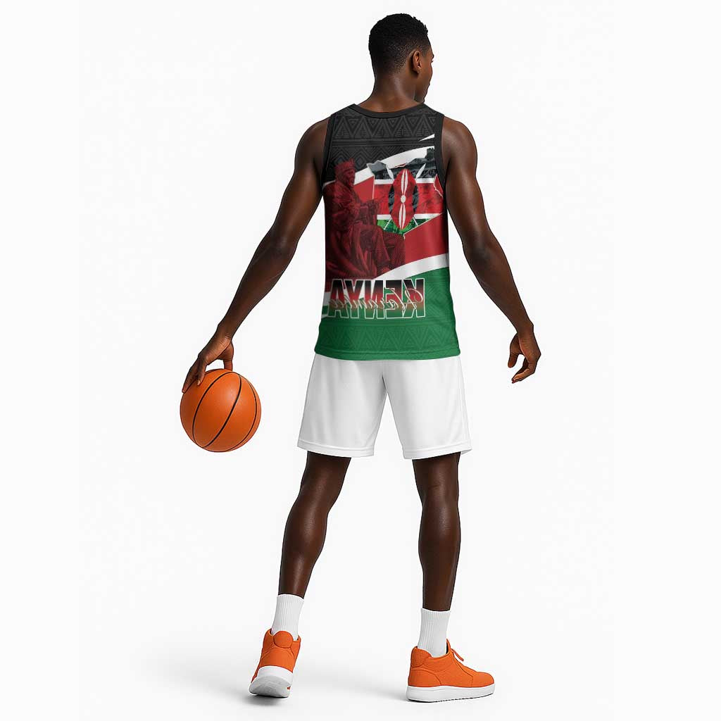 Kenya Madaraka Day Basketball Jersey Jomo Kenyatta With Map - African Pride