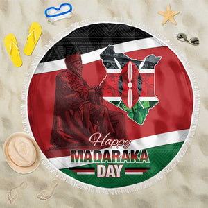 Kenya Madaraka Day Beach Blanket Jomo Kenyatta With Map