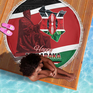 Kenya Madaraka Day Beach Blanket Jomo Kenyatta With Map