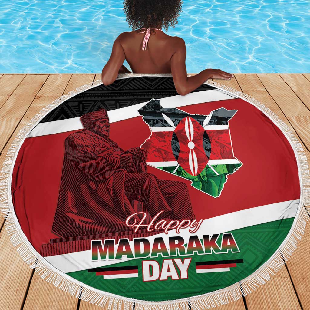 Kenya Madaraka Day Beach Blanket Jomo Kenyatta With Map