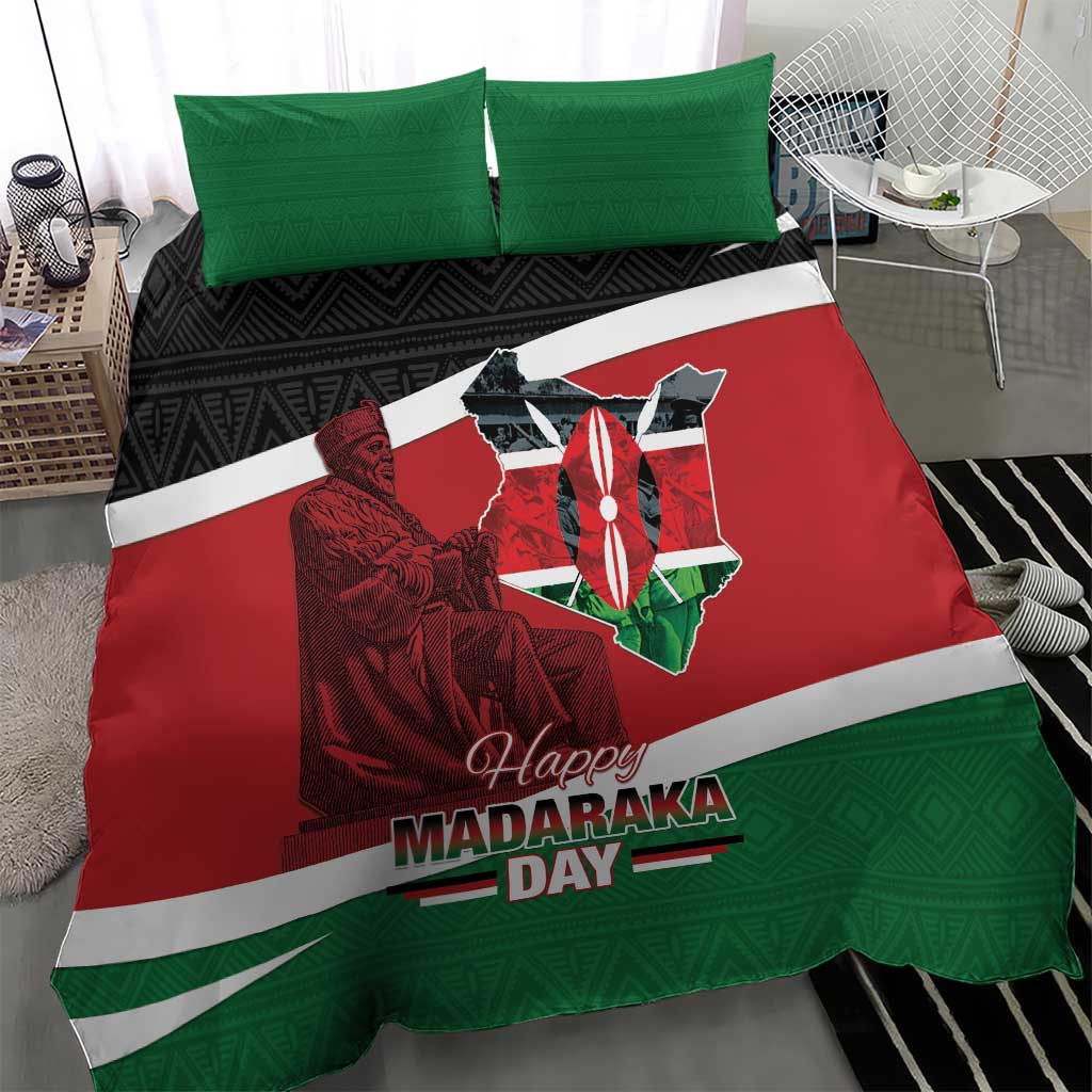 Kenya Madaraka Day Bedding Set Jomo Kenyatta With Map