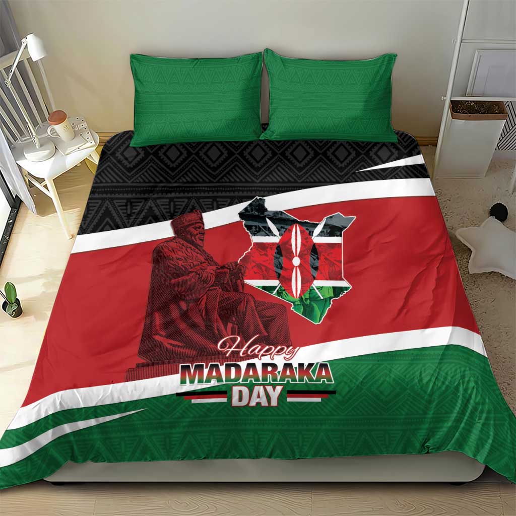 Kenya Madaraka Day Bedding Set Jomo Kenyatta With Map