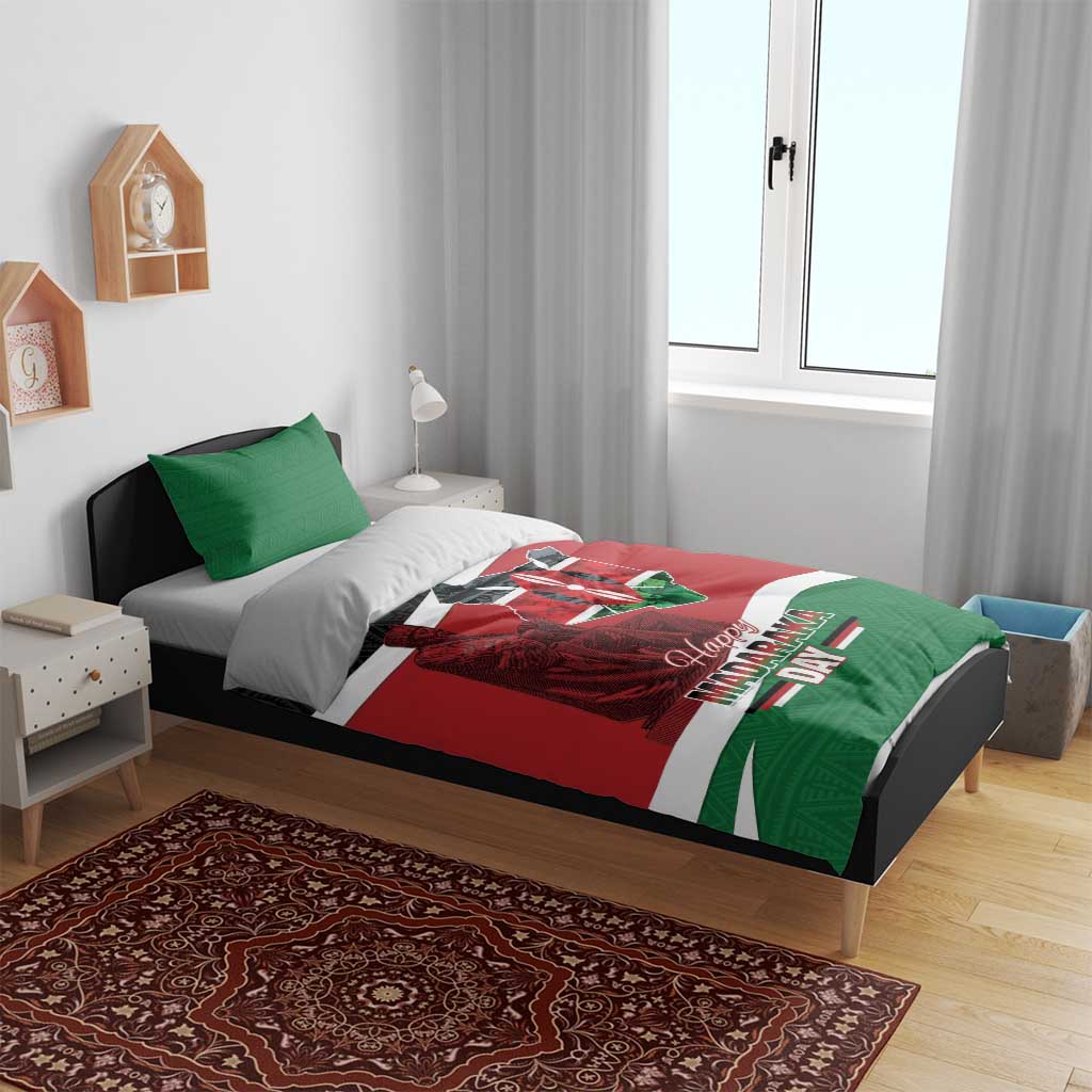Kenya Madaraka Day Bedding Set Jomo Kenyatta With Map