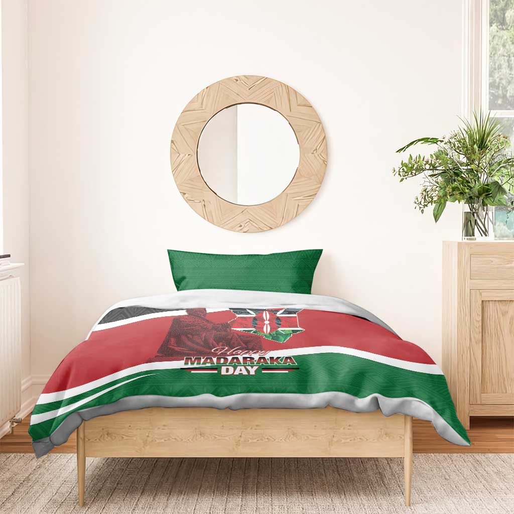Kenya Madaraka Day Bedding Set Jomo Kenyatta With Map