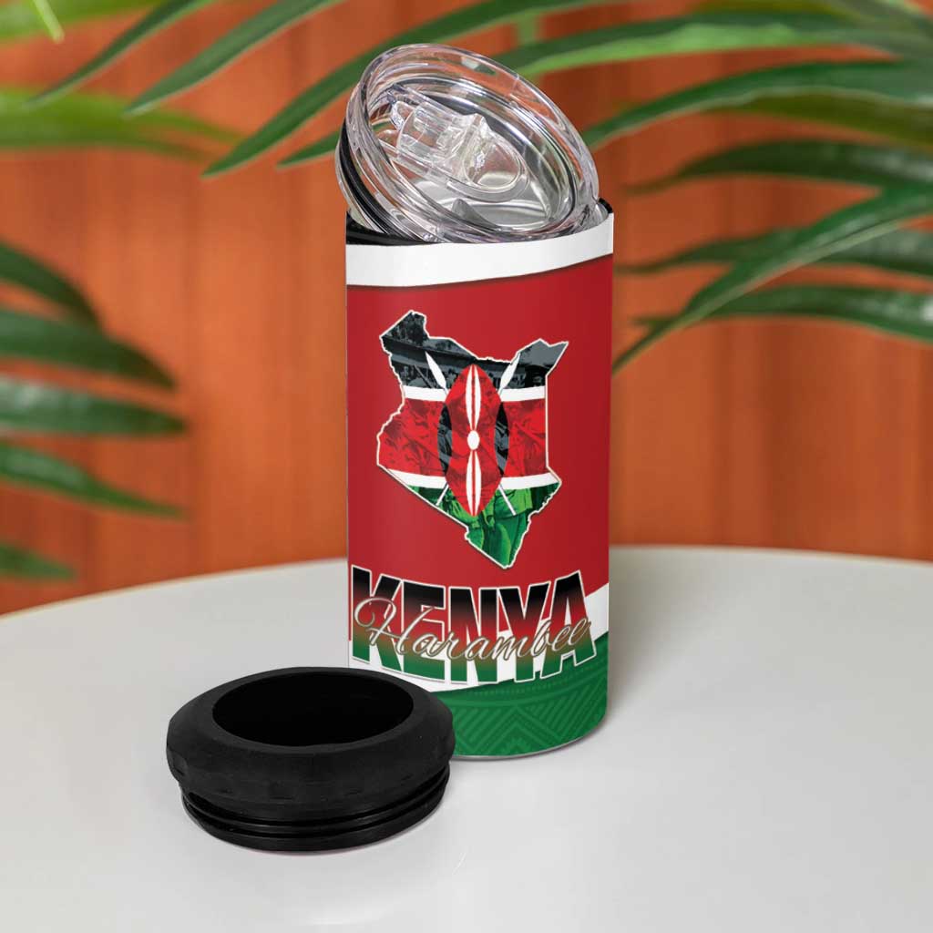 Kenya Madaraka Day 4 in 1 Can Cooler Tumbler Jomo Kenyatta With Map