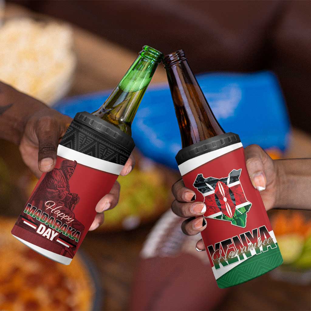 Kenya Madaraka Day 4 in 1 Can Cooler Tumbler Jomo Kenyatta With Map