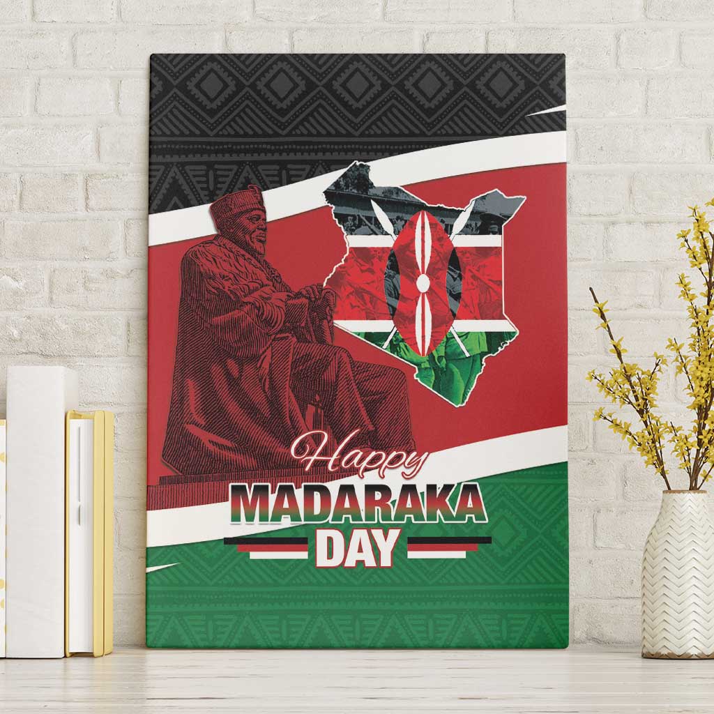 Kenya Madaraka Day Canvas Wall Art Jomo Kenyatta With Map