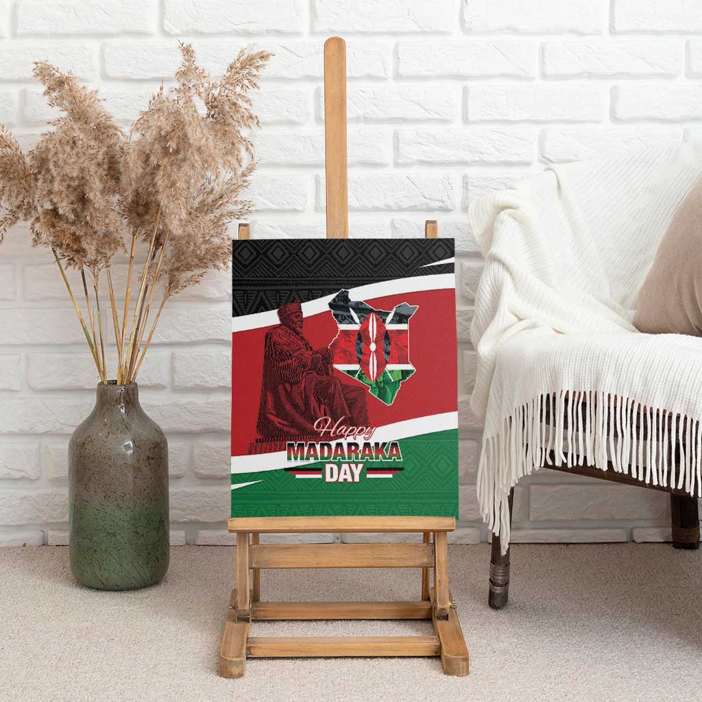 Kenya Madaraka Day Canvas Wall Art Jomo Kenyatta With Map