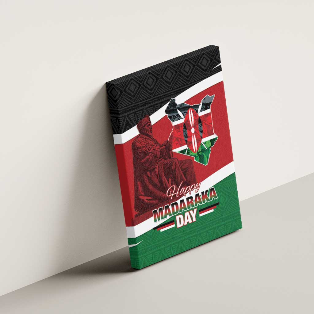 Kenya Madaraka Day Canvas Wall Art Jomo Kenyatta With Map