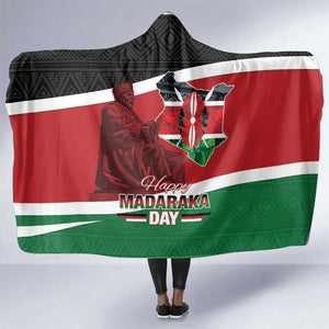 Kenya Madaraka Day Hooded Blanket Jomo Kenyatta With Map