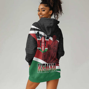 Kenya Madaraka Day Hoodie Dress Jomo Kenyatta With Map