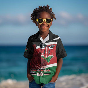 Kenya Madaraka Day Kid Hawaiian Shirt Jomo Kenyatta With Map