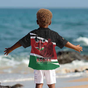 Kenya Madaraka Day Kid Hawaiian Shirt Jomo Kenyatta With Map
