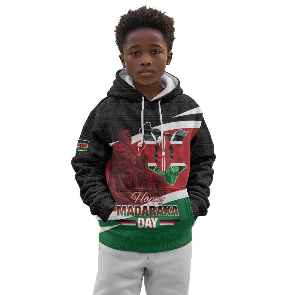 Kenya Madaraka Day Kid Hoodie Jomo Kenyatta With Map