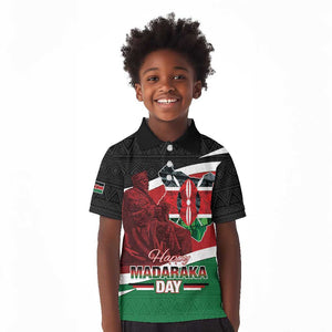Kenya Madaraka Day Kid Polo Shirt Jomo Kenyatta With Map