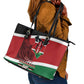 Kenya Madaraka Day Leather Tote Bag Jomo Kenyatta With Map