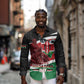 Kenya Madaraka Day Long Sleeve Button Shirt Jomo Kenyatta With Map