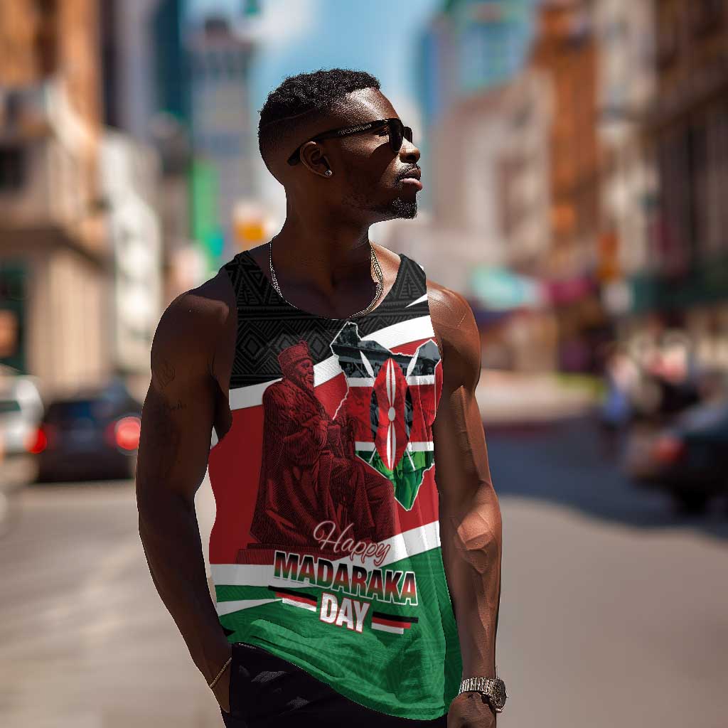 Kenya Madaraka Day Men Tank Top Jomo Kenyatta With Map