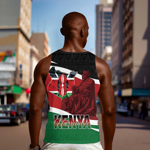 Kenya Madaraka Day Men Tank Top Jomo Kenyatta With Map