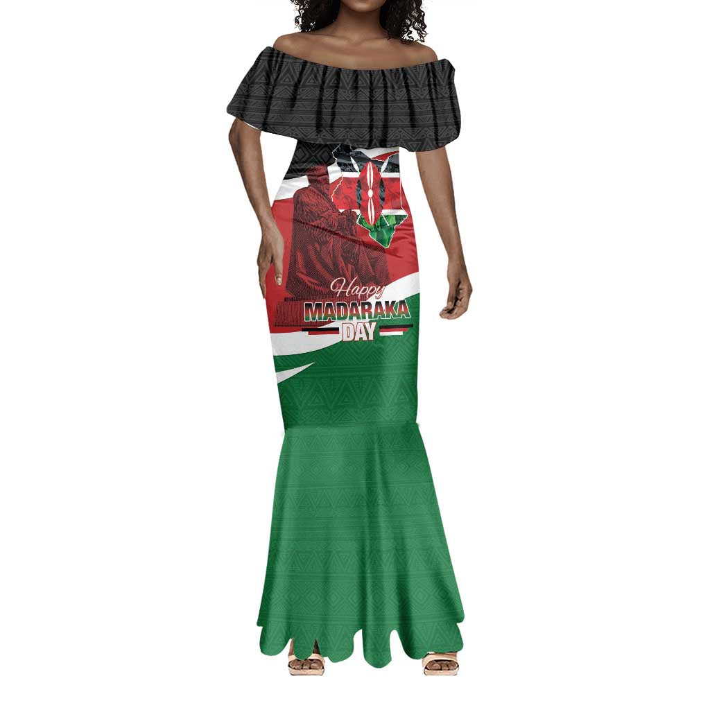 Kenya Madaraka Day Mermaid Dress Jomo Kenyatta With Map