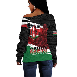 Kenya Madaraka Day Off Shoulder Sweater Jomo Kenyatta With Map