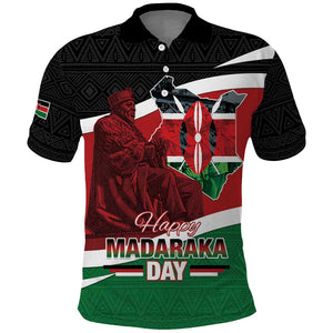 Kenya Madaraka Day Polo Shirt Jomo Kenyatta With Map