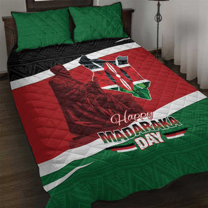 Kenya Madaraka Day Quilt Bed Set Jomo Kenyatta With Map