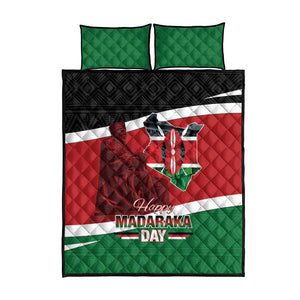 Kenya Madaraka Day Quilt Bed Set Jomo Kenyatta With Map