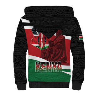 Kenya Madaraka Day Sherpa Hoodie Jomo Kenyatta With Map