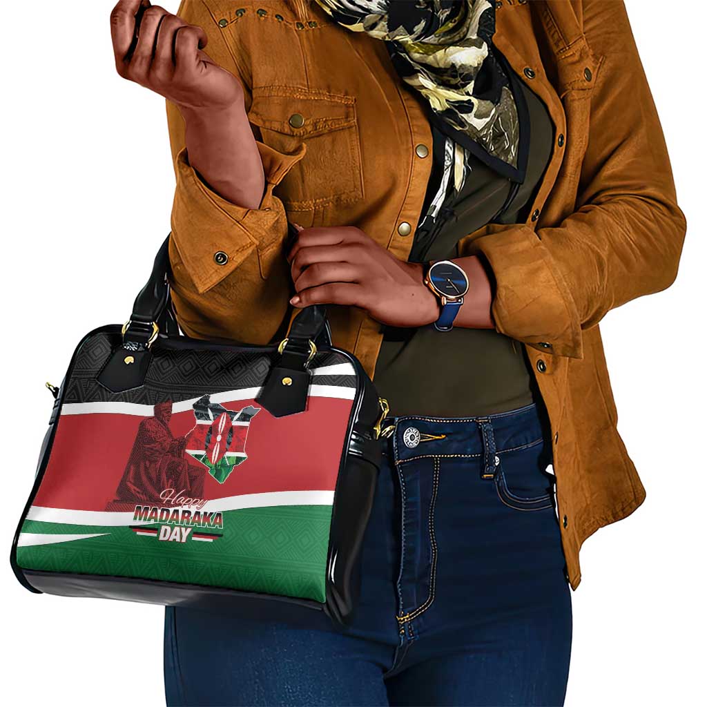 Kenya Madaraka Day Shoulder Handbag Jomo Kenyatta With Map