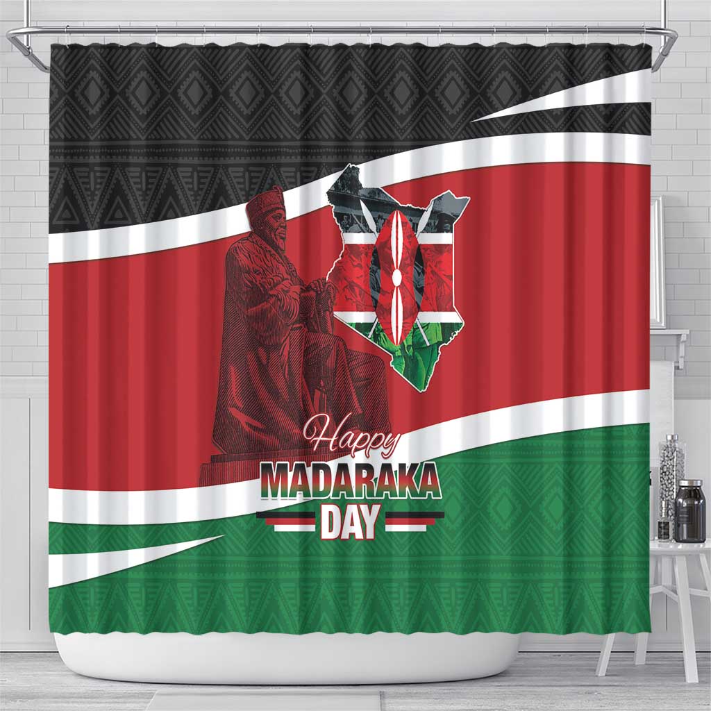 Kenya Madaraka Day Shower Curtain Jomo Kenyatta With Map