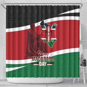Kenya Madaraka Day Shower Curtain Jomo Kenyatta With Map