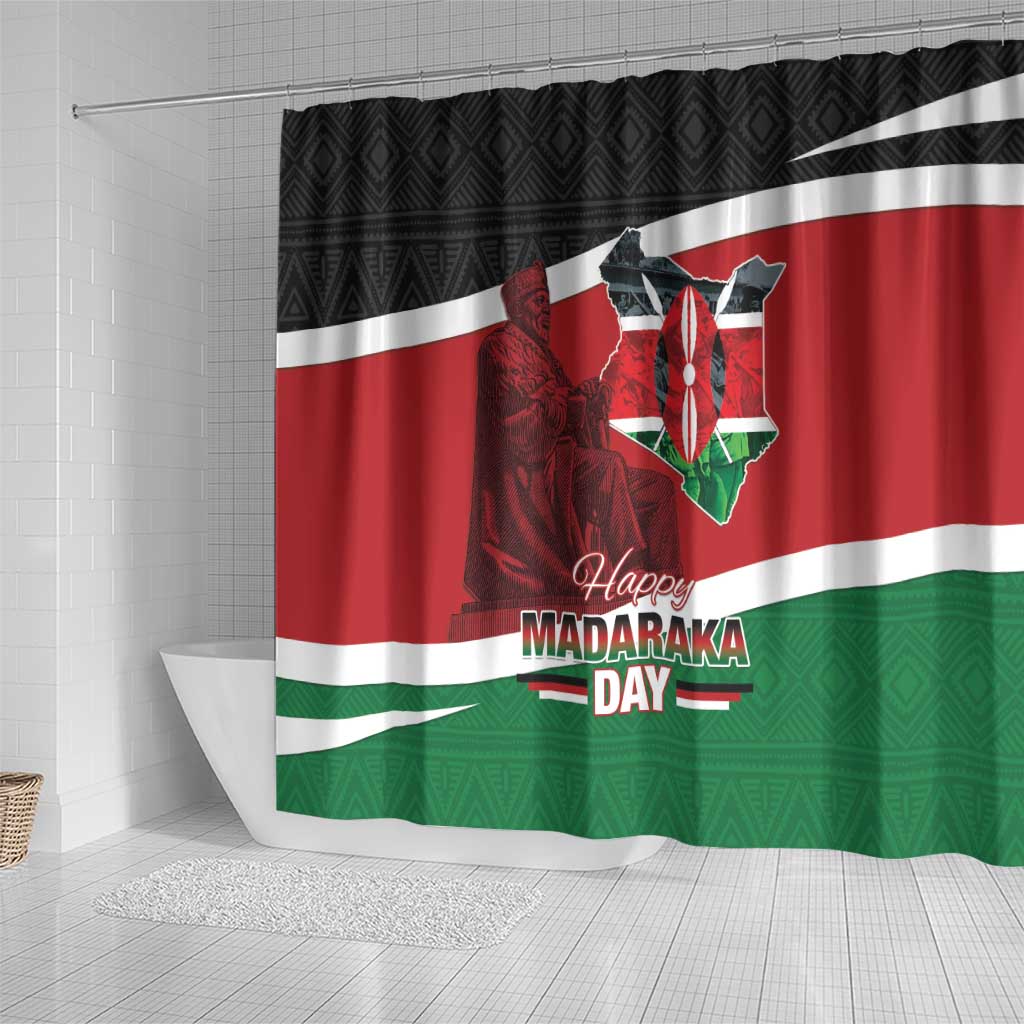 Kenya Madaraka Day Shower Curtain Jomo Kenyatta With Map