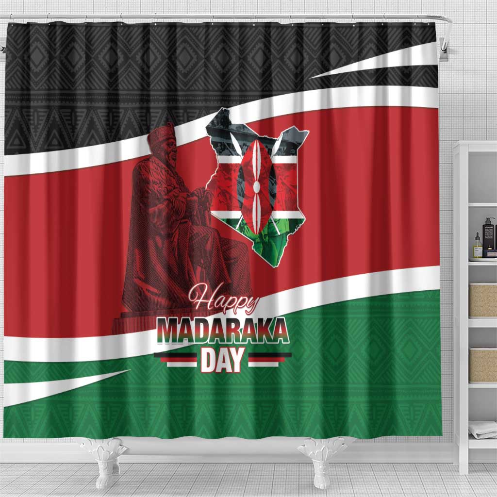 Kenya Madaraka Day Shower Curtain Jomo Kenyatta With Map