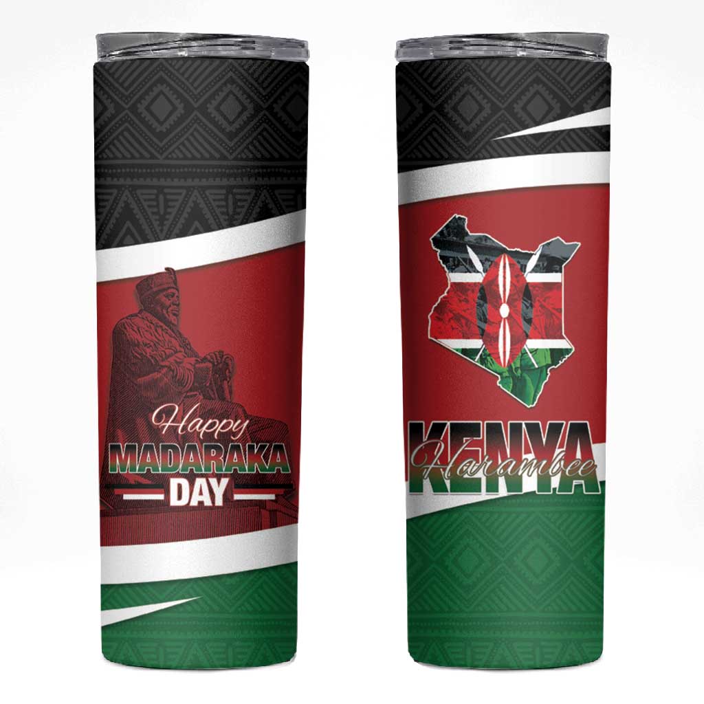 Kenya Madaraka Day Skinny Tumbler Jomo Kenyatta With Map