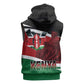 Kenya Madaraka Day Sleeveless Hoodie Jomo Kenyatta With Map - African Pride