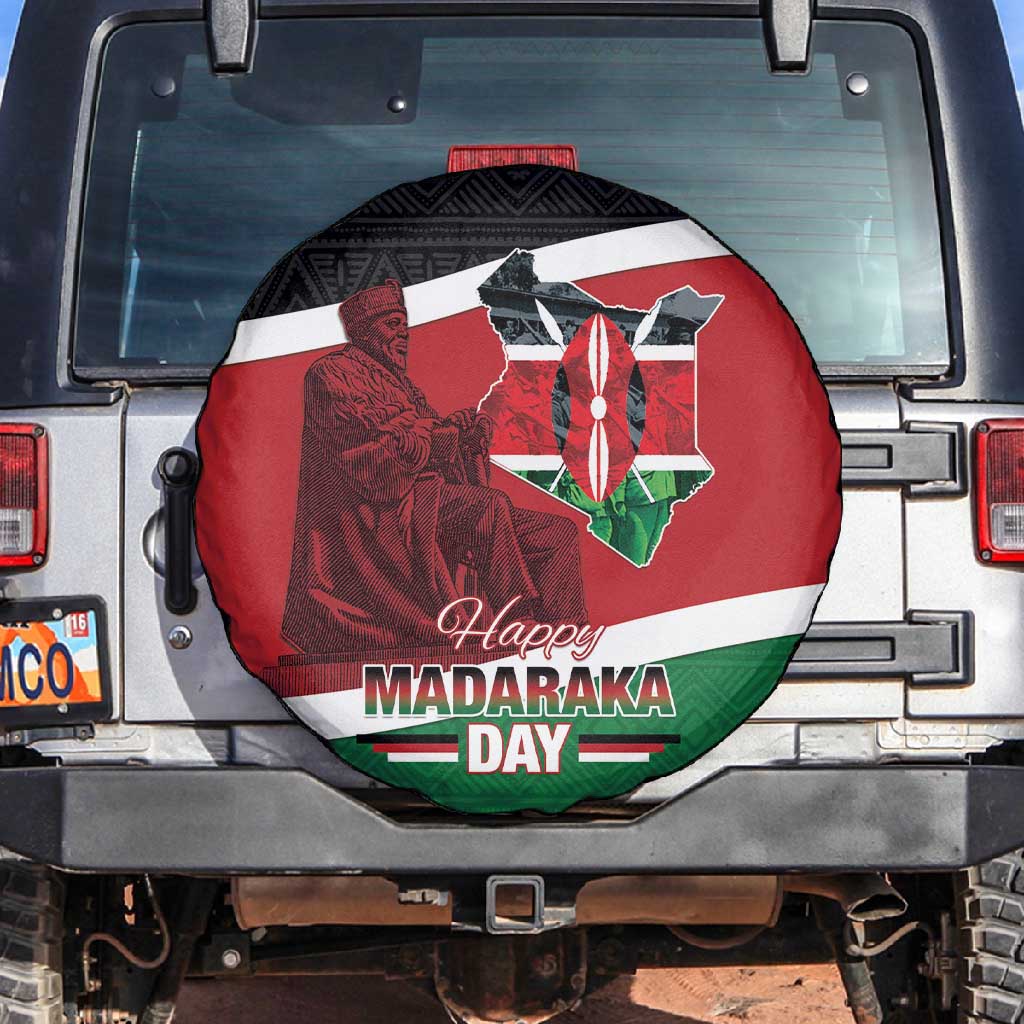 Kenya Madaraka Day Spare Tire Cover Jomo Kenyatta With Map