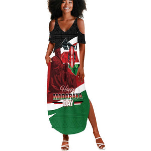 Kenya Madaraka Day Summer Maxi Dress Jomo Kenyatta With Map