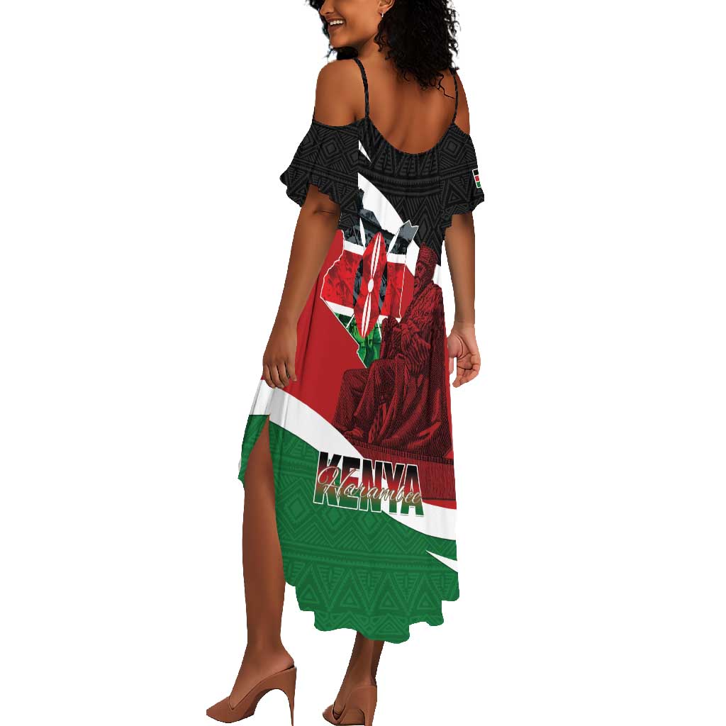 Kenya Madaraka Day Summer Maxi Dress Jomo Kenyatta With Map