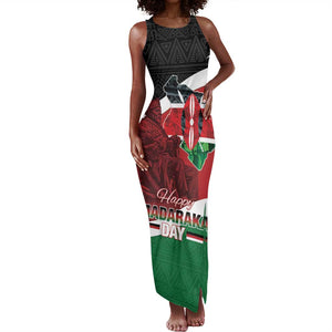 Kenya Madaraka Day Tank Maxi Dress Jomo Kenyatta With Map
