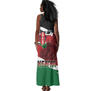 Kenya Madaraka Day Tank Maxi Dress Jomo Kenyatta With Map
