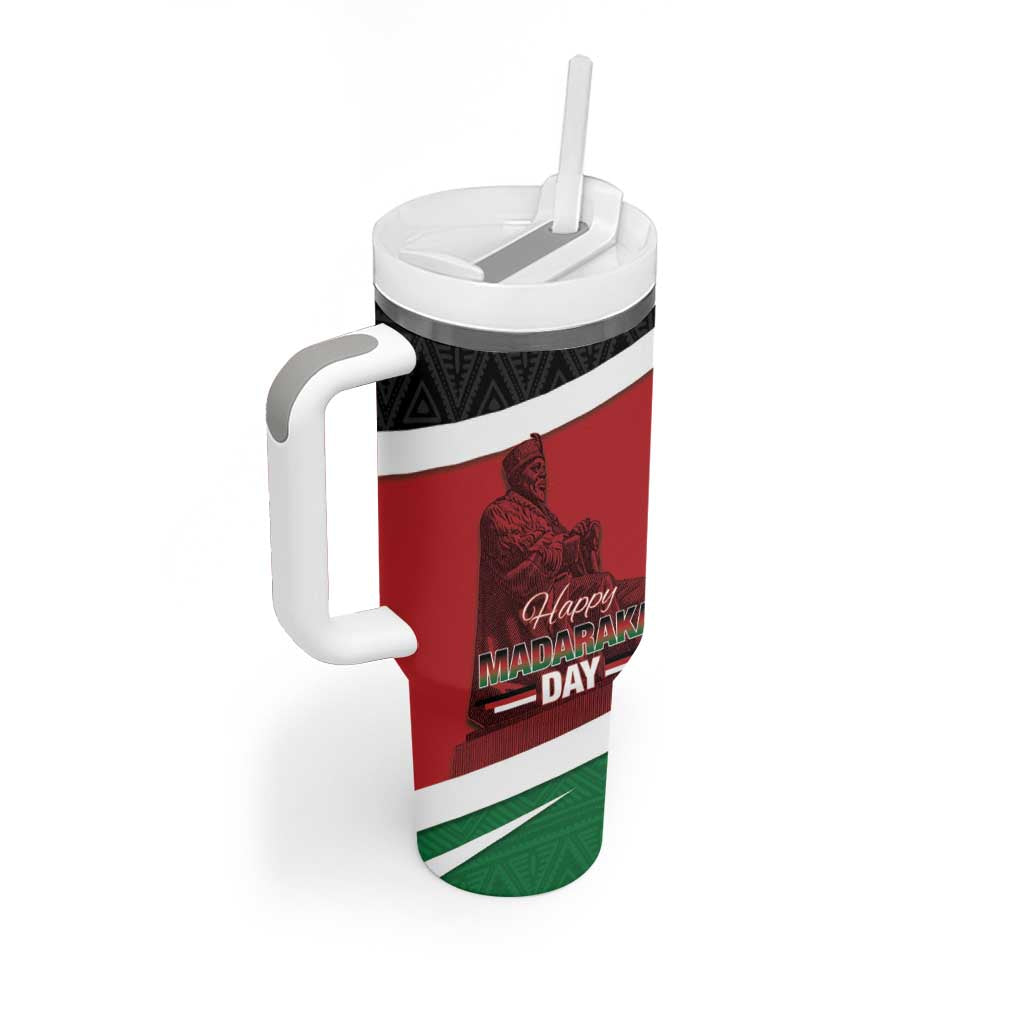 Kenya Madaraka Day Tumbler With Handle Jomo Kenyatta With Map