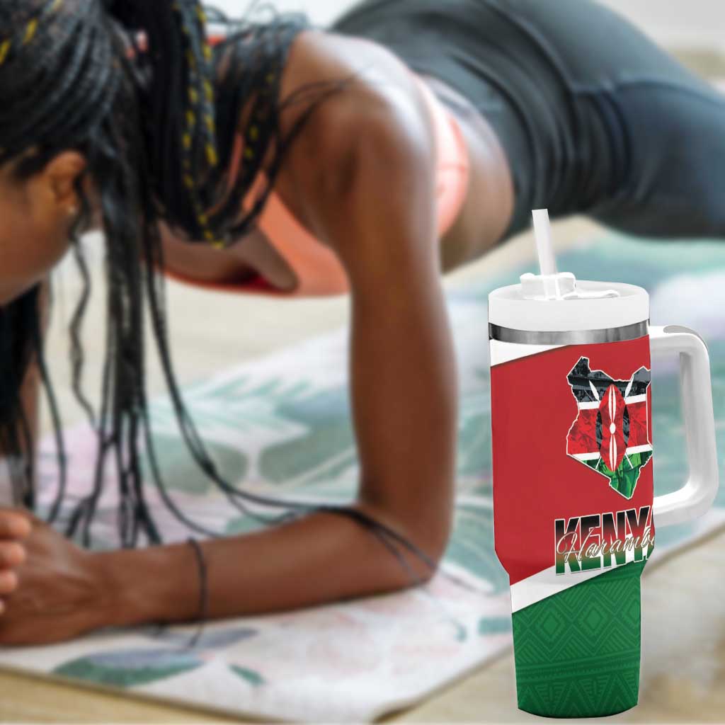 Kenya Madaraka Day Tumbler With Handle Jomo Kenyatta With Map