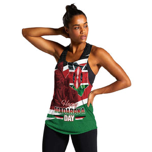 Kenya Madaraka Day Women Racerback Tank Jomo Kenyatta With Map